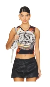 Diesel Graphic-print Tank Top In Orange