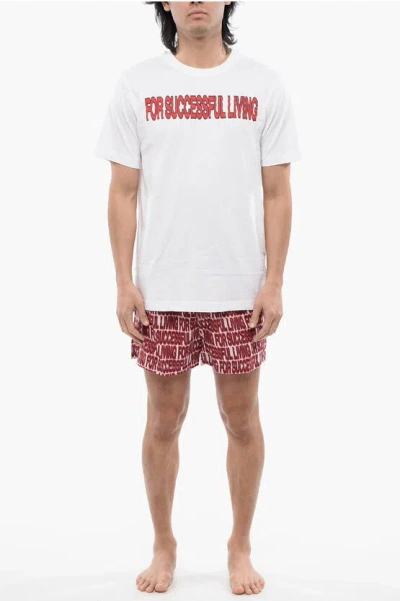 Diesel Printed Umkit-just-stark-el Short Pyjamas Set In White