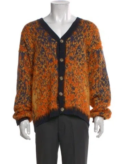 Pre-owned Diesel Printed V-neck Cardigan In Orange