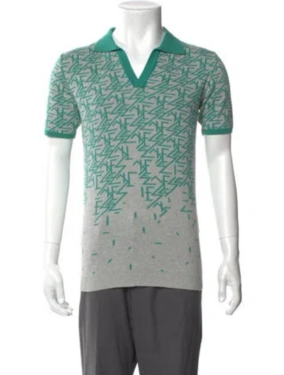 Pre-owned Diesel Printed V-neck Sweatshirt In Green