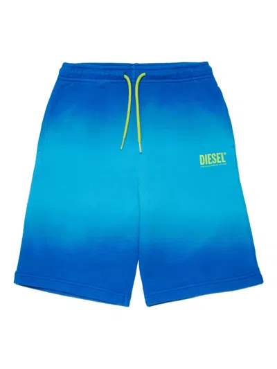 Diesel Kids' Pshade Logo-detail Drawstring Shorts In Blue