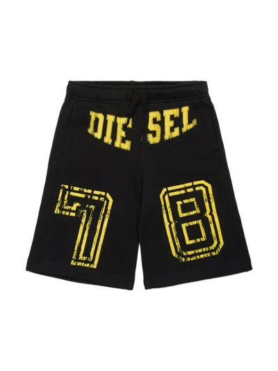 Diesel Kids' Ptain Shorts In Black