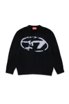 Diesel Wool And Cashmere Blend Sweater With Logo In Black