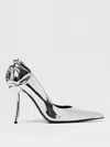 Diesel D-ten & Half-metallic Pumps With Curved Heel In Silver