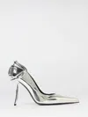 Diesel 105mm Pointed Toe Logo Pumps In Silver
