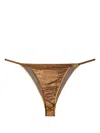 Diesel Sheer Strap Metallic Thong In 褐色