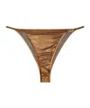 Diesel Sheer Strap Metallic Thong In Brown