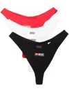 Diesel Punchy-d-core Thongs Pack (pack Of Three) In Black