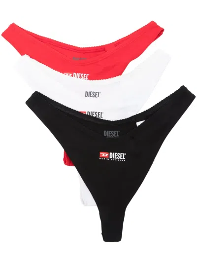 Diesel Punchy-d-core Thongs Pack (pack Of Three) In Black