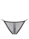 Diesel Side Insert Sheer Fabric Thin Straps In Black