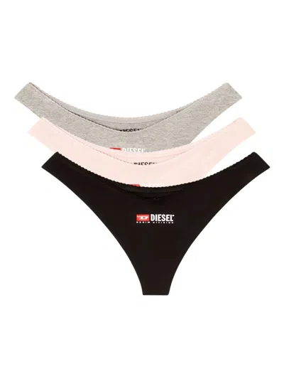 Diesel Punchy Thongs (pack Of Three) In Black