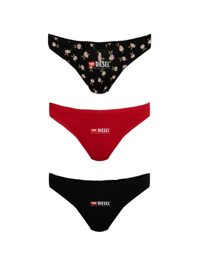 Diesel Punchy-d-core Logo-print Cotton Thongs (pack Of Three) In Multi
