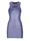 Diesel M-caddix Viscose Blend Dress With Frontal Logo In Blue