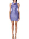 Diesel M-caddix Viscose Blend Dress With Frontal Logo In Purple