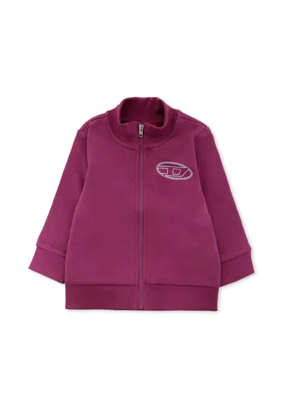 Diesel Purple Sweatshirt For Baby Girl With Logo
