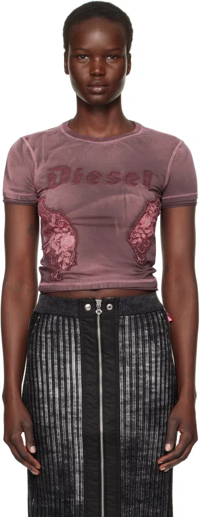 Diesel Purple T-uncut T-shirt In 377a