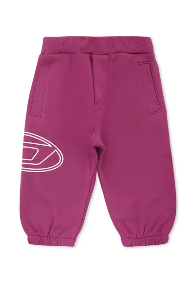 Diesel Purple Trousers For Baby Girl With Logo