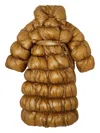 Diesel Quilted Down Coat With Belt In Brown