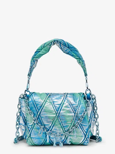 Diesel Charm-d S-borsa Piccola In Denim Trapuntato Dai Colori Pop In Blue