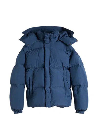 Diesel Quilted Down Jacket In Viraloff® Taslan In 블루