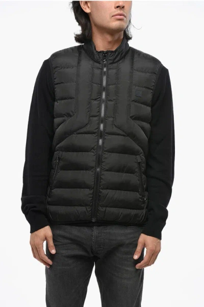 Diesel Quilted Dwain Vest With Front Zip In Black