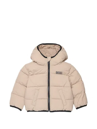Diesel Babies' Quilted Logo-print Bomber Jacket In Brown