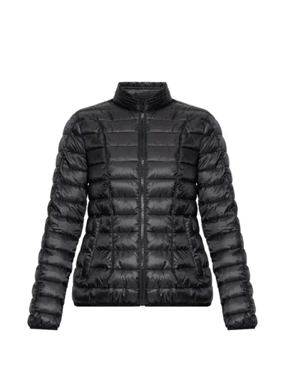 Diesel Quilted Zip-up Puffer Jacket In Black
