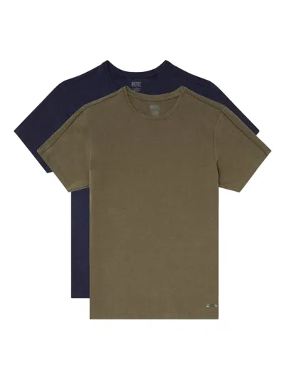 Diesel Randal-d-mono Crew-neck T-shirts (pack Of Two) In Green