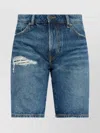 Diesel Raw Hem Distressed Five-pocket Belt Loops Shorts In Blue