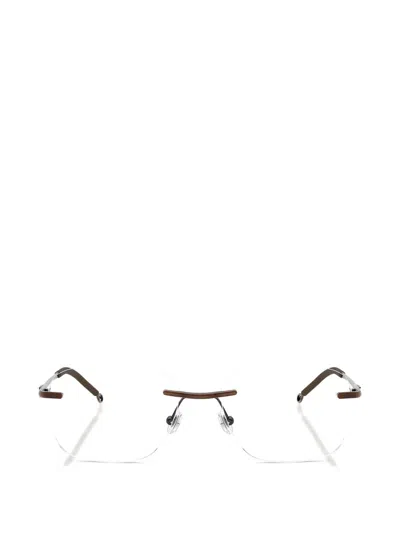Diesel Rectangle-frame Glasses In Brown