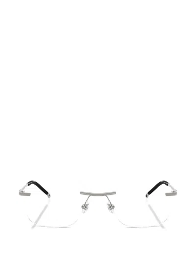 Diesel Rectangle-frame Glasses In Silver