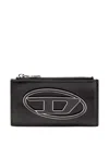 Diesel Rectangular Black Polyamide Clutch With Oval Emblem In Black