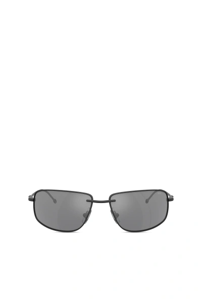 Diesel Rectangular Sunglasses In Acetate In Black