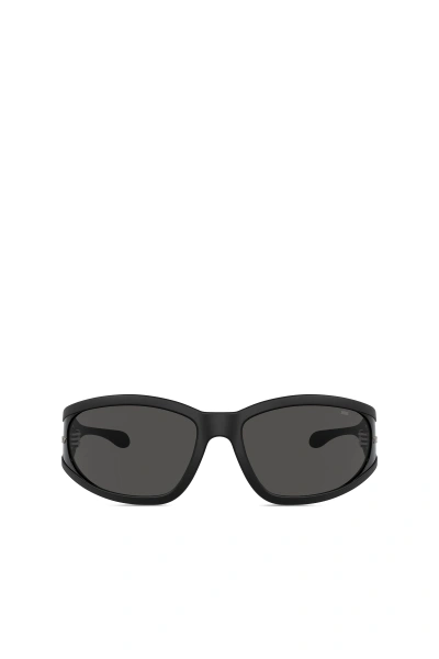 Diesel Rectangular Sunglasses In Acetate In Black