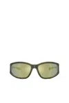 Diesel Rectangular Sunglasses In Acetate In Green