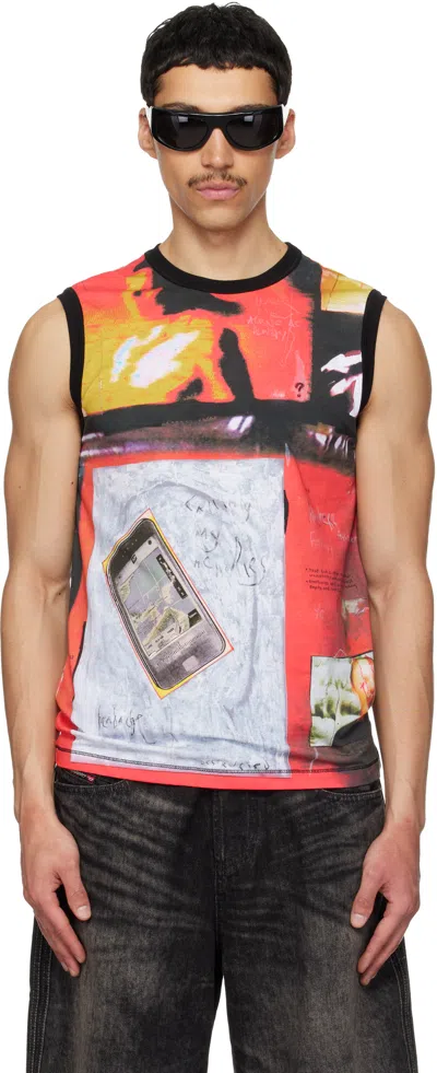 Diesel Red & Black T-hessa Tank Top