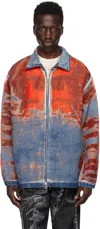 Diesel Red & Blue D-krap-fse Denim Jacket In 01