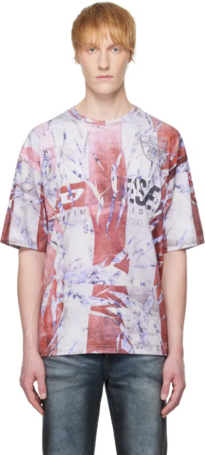DIESEL RED & WHITE T-BOXT-R13 T-SHIRT