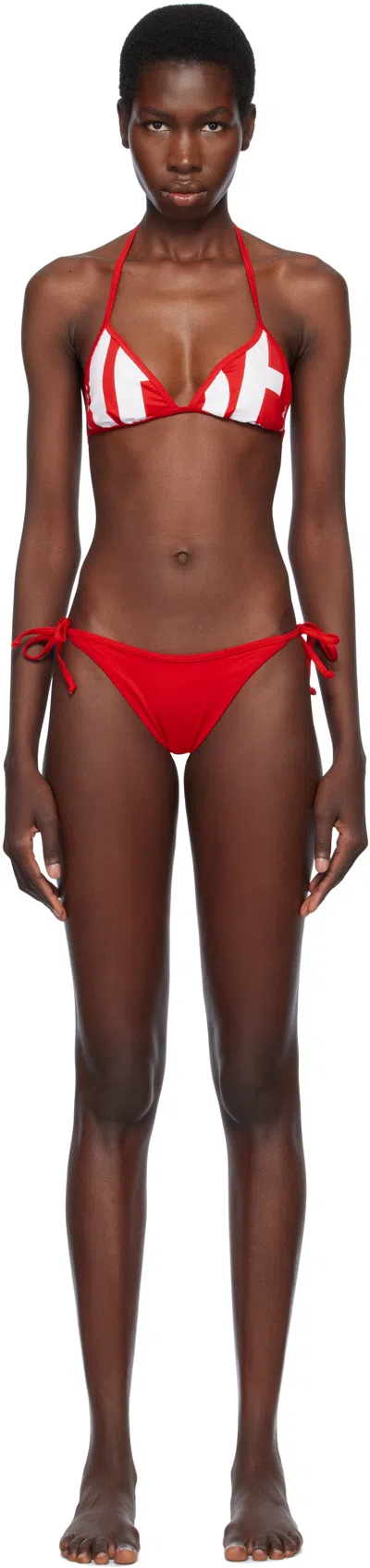 Diesel Red Bfb-sees-a & Brazilian-d-core Bikini In 42a