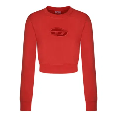 Diesel Red Cotton Blend Sweater