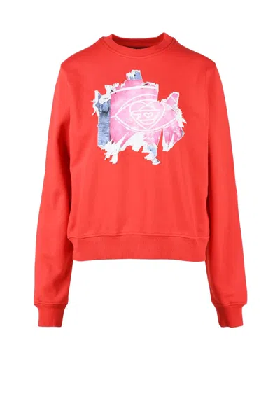 Diesel Red Cotton Sweatshirt