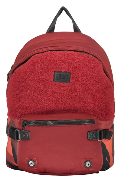 Diesel Red Durable Backpack With Adjustable Straps