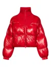 Diesel Down Puffer Jacket In Ripstop With Knitted Collar In Multi