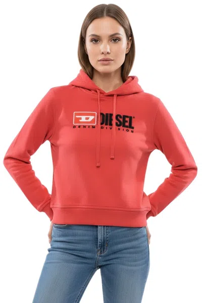 Diesel Red Logo Hood Sweatshirt In Multi