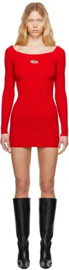 Diesel Red M-vera Minidress In 42a