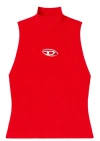 Diesel Black Viscose Blend M-onervax Top In Red