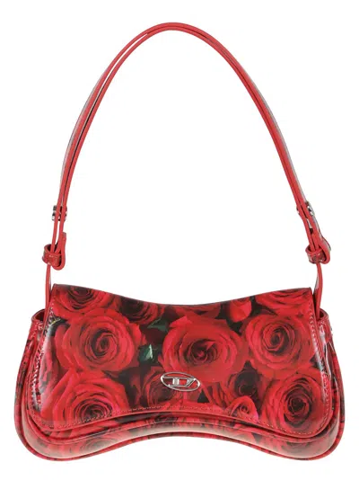 Diesel Red Shiny Recycled Pu Clutch With Controller-inspired Design