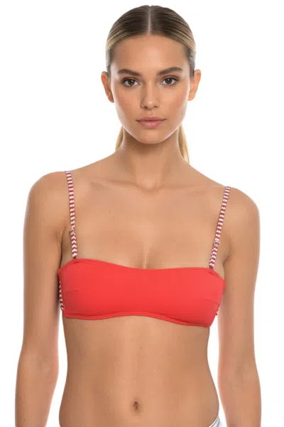 Diesel Red Stripes Bikini Top Swimwear