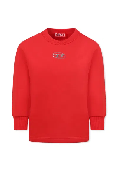 Diesel Kids' Red Sweatshirt For Boy With Logo