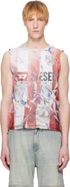Diesel Red T-per Stripe Tank Top In 42aa